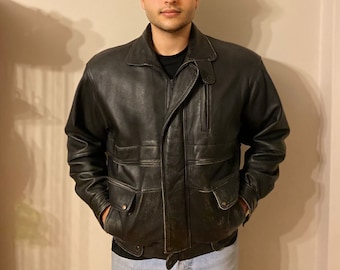 90s Leather Jacket Vintage Leather 