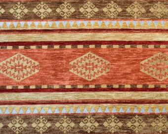 Brown Kilim Fabric,Chenille Fabric,Red Carpet Fabric,Red Ethnic Fabric,Kilim Fabric,home decor fabric,Upholstery Fabric,Geometric Fabric