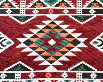 Carpet Fabric,Red Ethnic Fabric,Kilim Fabric,Tribal Fabric,Geometric Fabric,Woven Fabric,Upholstery Fabric,Bohemian Fabric,Pillow Fabric