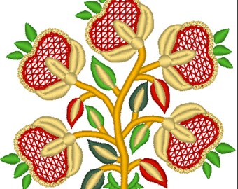 Broderie Suzani, motif turc de broderie machine, motif de broderie Turkwork, broderie grenade, broderie or, grenadier