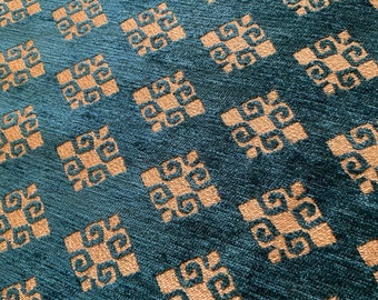 Blue Chenille Fabric,Blue Geometric Fabric,Upholstery Fabric,Blue Kilim Fabric,Carpet Fabric,Ethnic Fabric,home decor fabric