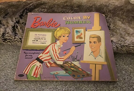 Vintage Barbie Color By Number | Etsy