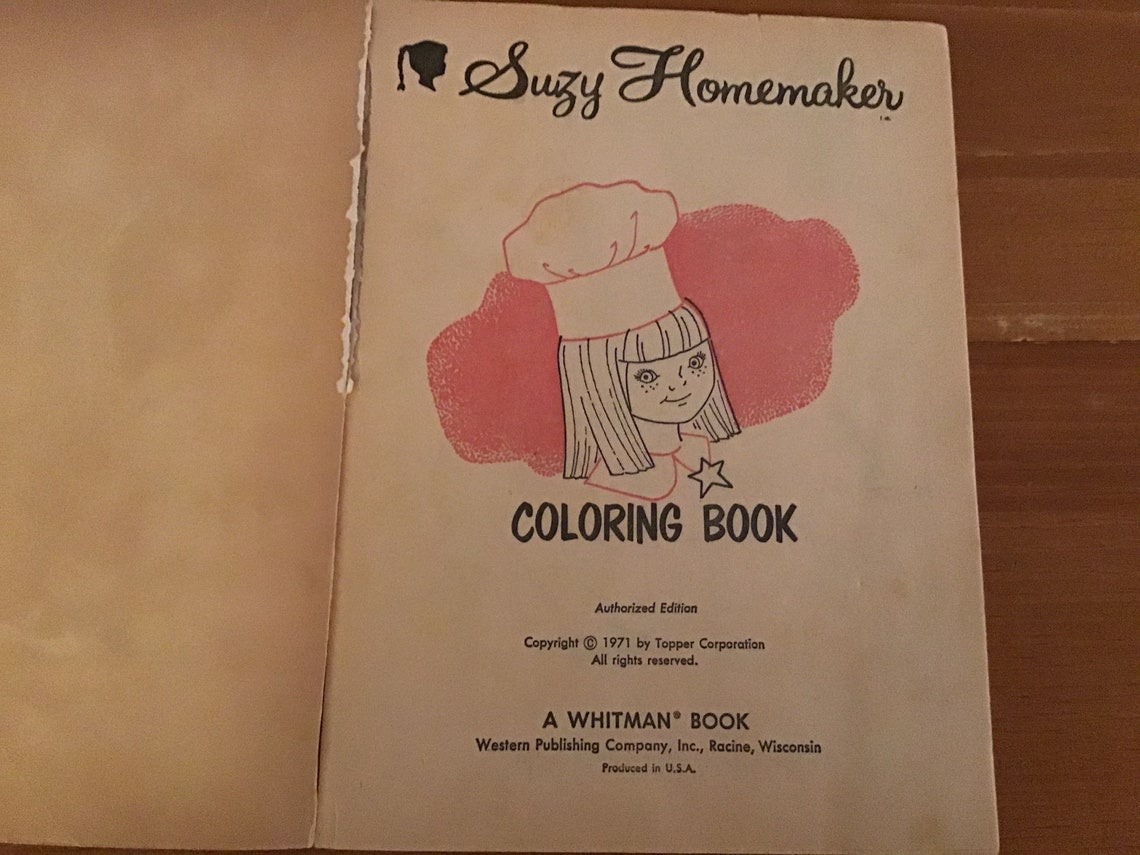 Vintage Suzy Homemaker Coloring Book Etsy
