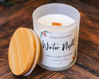 Winter Night Candle, Christmas Soy Candle, Winter Candle, Holiday Candle, Holiday Decor, Christmas Decor, Campfire Candle