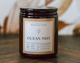 Ocean Mist Candle, 6 oz Soy Candle, Beachy Candle, Spa Wooden Wicked Candle, Luxury Candle, Gifts For Her, Gift Ideas, Romantic Candle