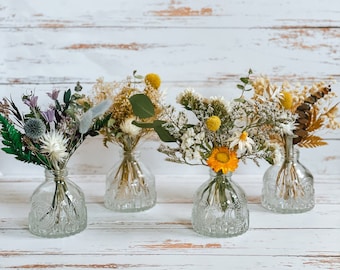 Mini Dried Flower Bouquet Set Of 6, Small Bouquets, Bohemian Wedding Table  Centerpieces Table Arrangements, Bridesmaid Flower Girl Proposal Gift Box,  Birthday Cake Table Vase Decorations