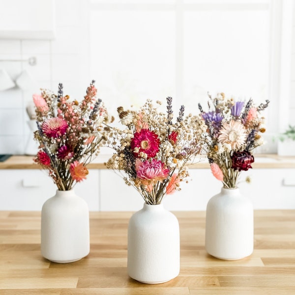 Blush Lavendel Getrocknetes Blumenarrangement, Boho Rosa Blumendekor, Jubiläumsblumenstrauß, Lavendel, Schleierkraut, Geschenke für Sie