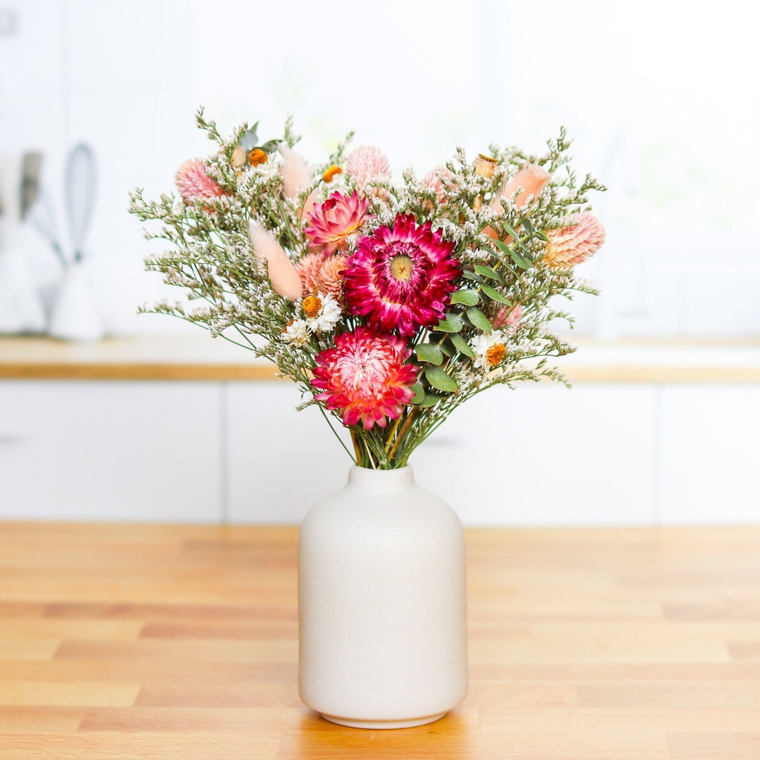 Blush Pink Dried Flower Arrangement, Flower Bouquet, Boho Pink Flower
