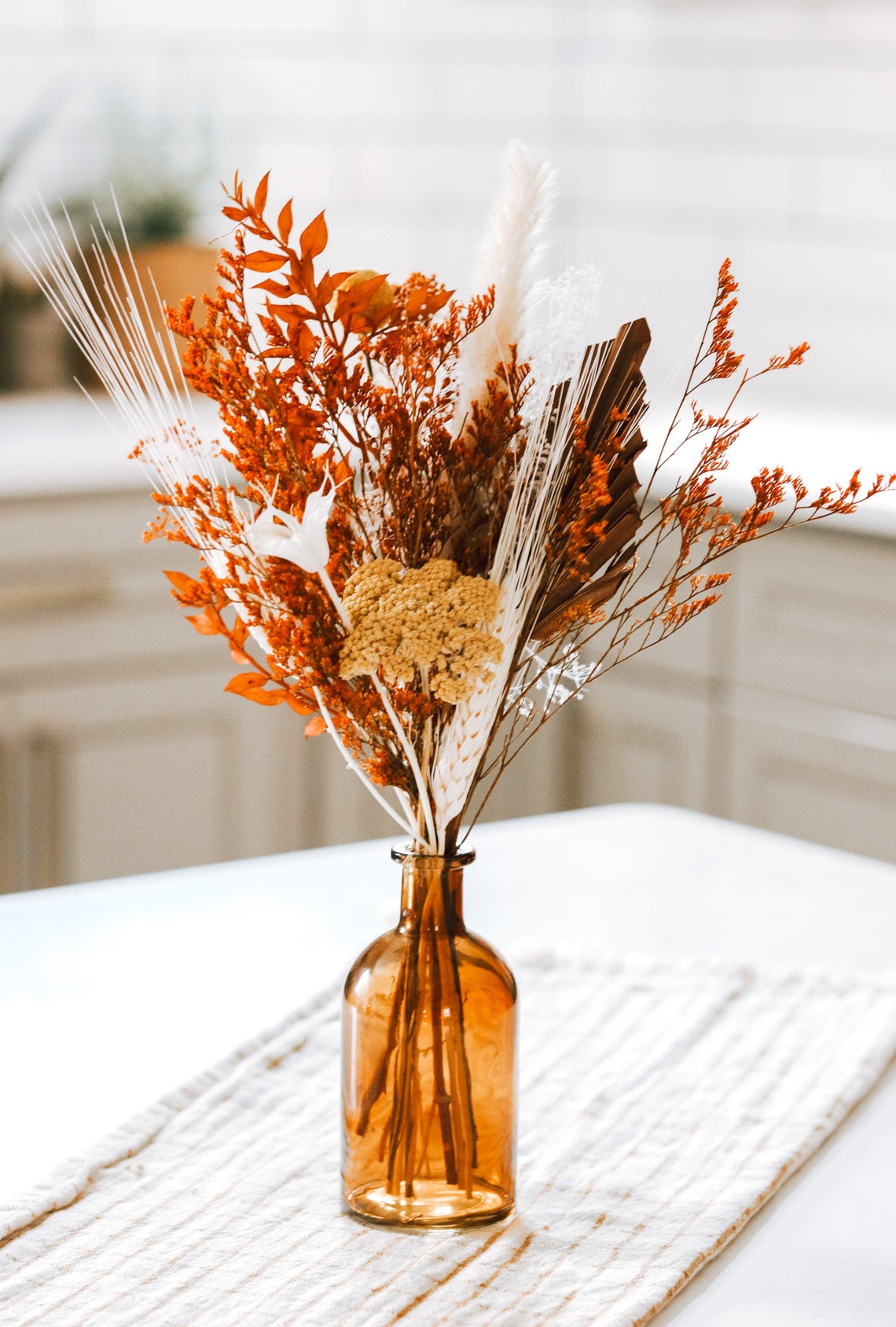 Fall Dried Flower Arrangement Terracotta Dried Florals Fall Etsy