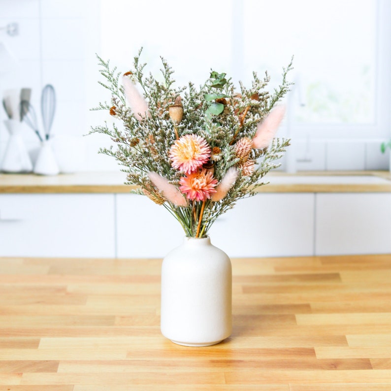 Blush Pink Dried Flower Arrangement, Flower Bouquet, Boho Pink Flower Decor, Anniversary Flower Bouquet, Dried Eucalyptus, Gifts for Her More blush