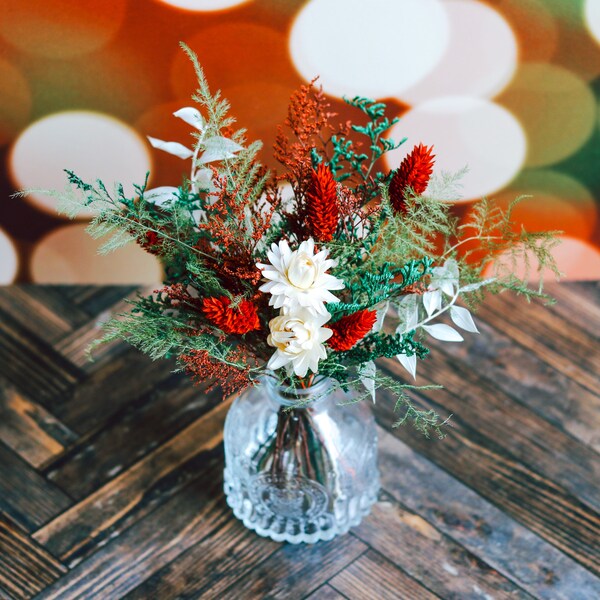 Christmas Floral Arrangement Etsy