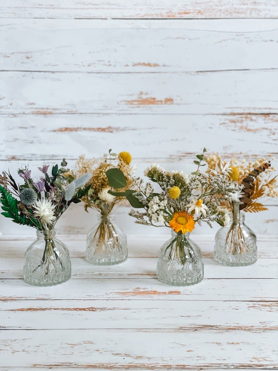 Dried Flowers Neutral and White Arrangement, Airy Dry Real Floral Bouquet,  Ceramic Bud Vase Decor, Home and Living, Boho Wedding Decor