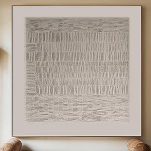 Beige Wabi Sabi 3D Textured Painting: Large Abstract Minimalist Canvas Art