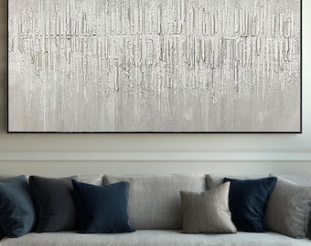 Beige Textured Abstract Painting: 3D Minimalist Canvas Art