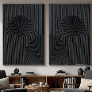 Schwarze abstrakte Malerei: Wabi-Sabi Texture Canvas Art