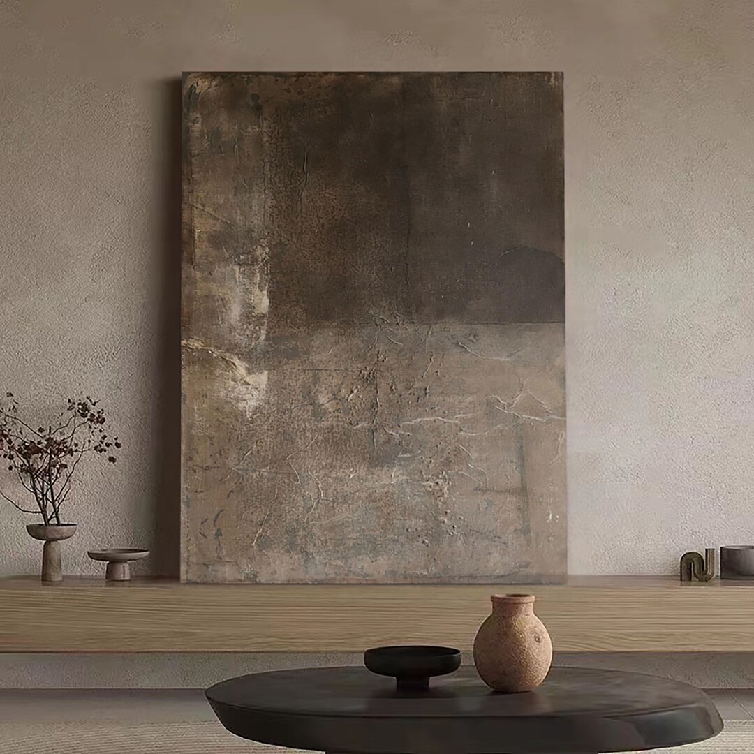 Large Abstract Brown Grey Minimalist Wall Art Original Brown Painting ...