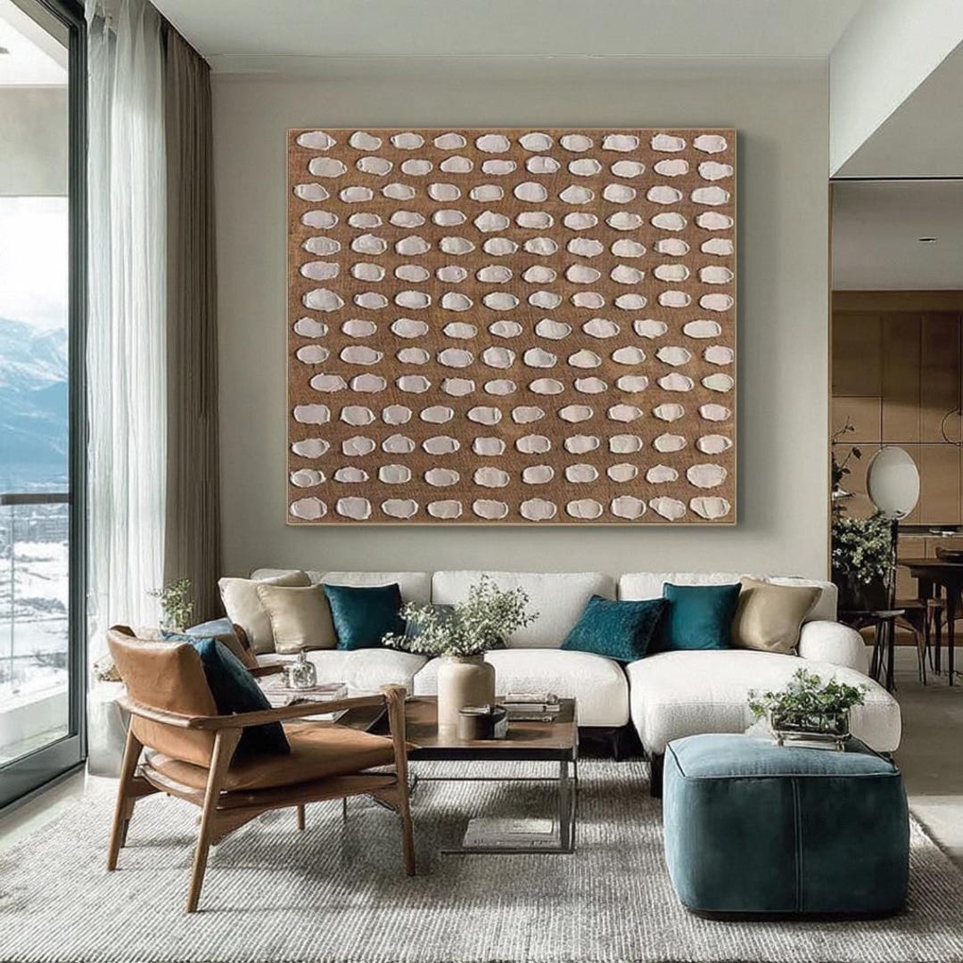 Large 3D Textured Beige Abstract Painting: Wabi Sabi Canvas Art - Etsy