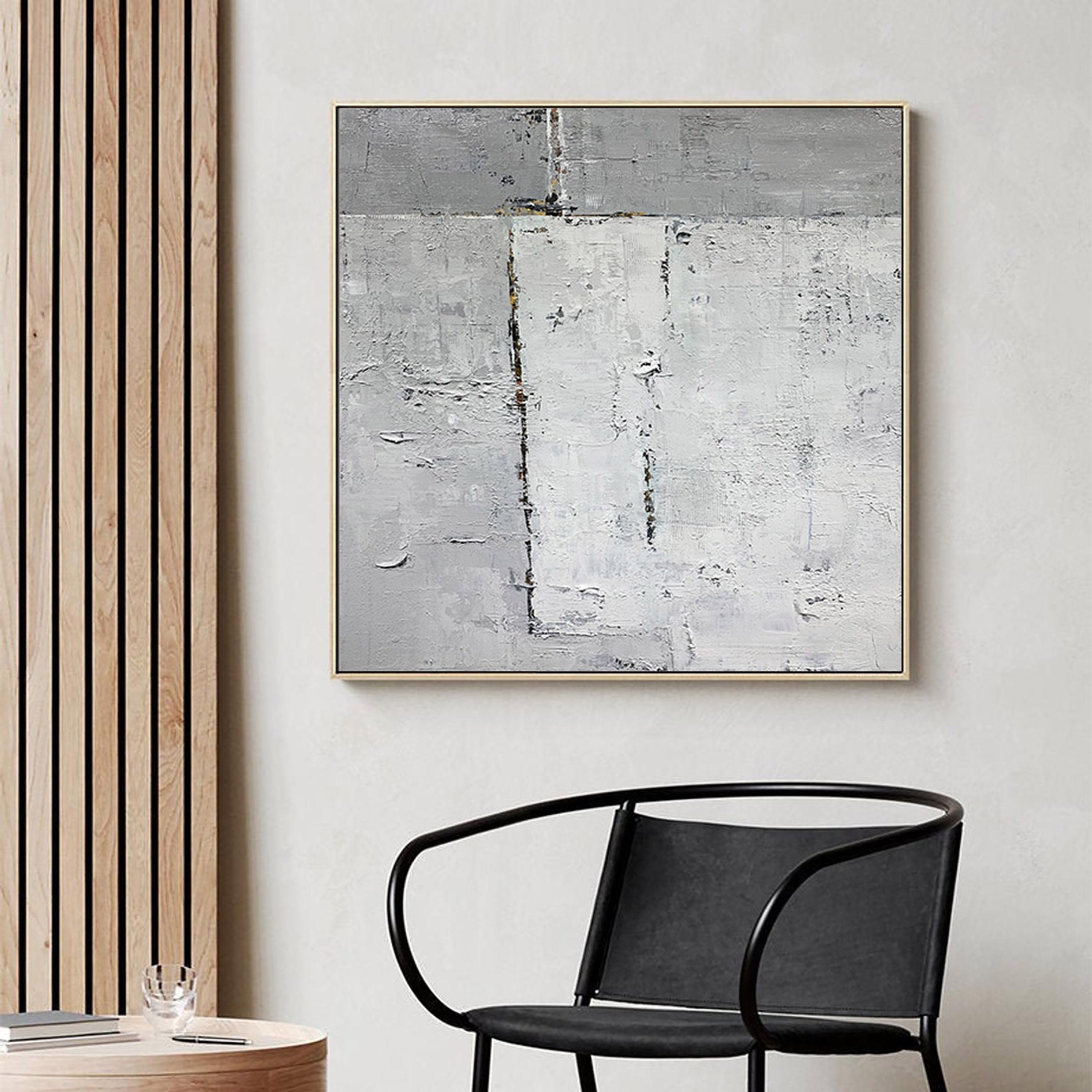 Minimalist Wall Art Minimalist Painting Large Wall Art Grey Etsy