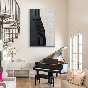 Large Wabi Sabi Wall Art Abstract Painting on Canvas Black Painting ...