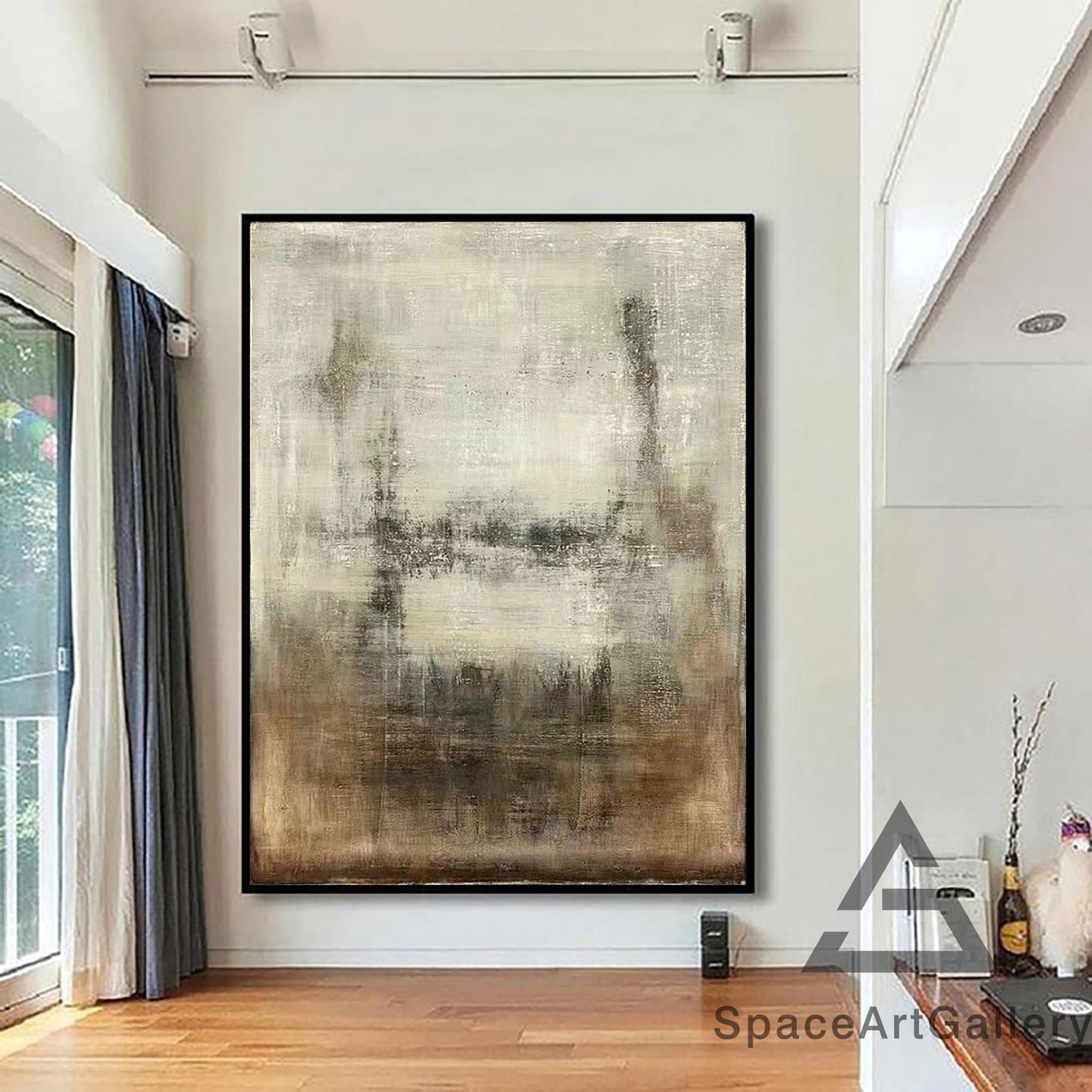 Brown Abstract Art Grey Wall Art Brown Textured Wall Art Beige - Etsy
