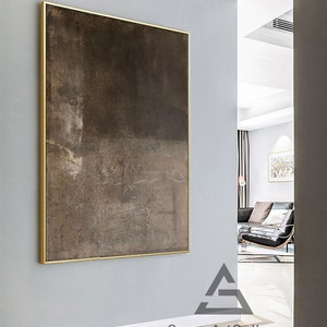 Large Abstract Brown Grey Minimalist Wall Art Original Brown Painting ...
