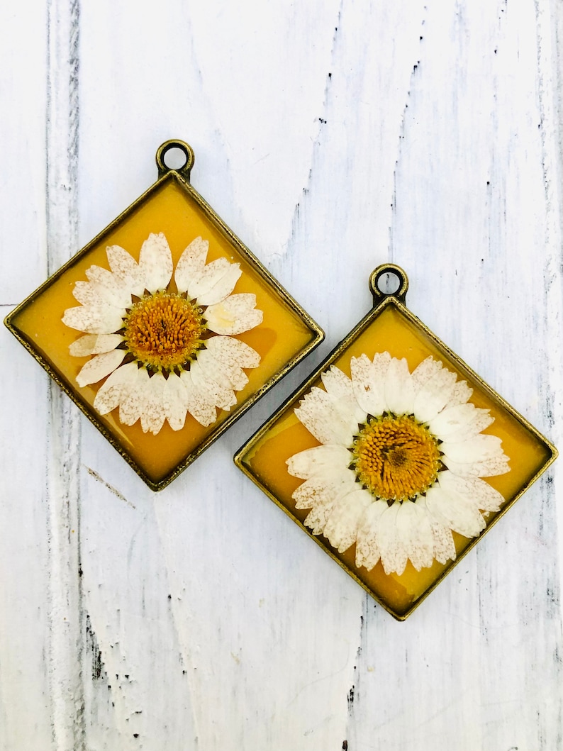 Bronze I Yellow Single Floral Earrings