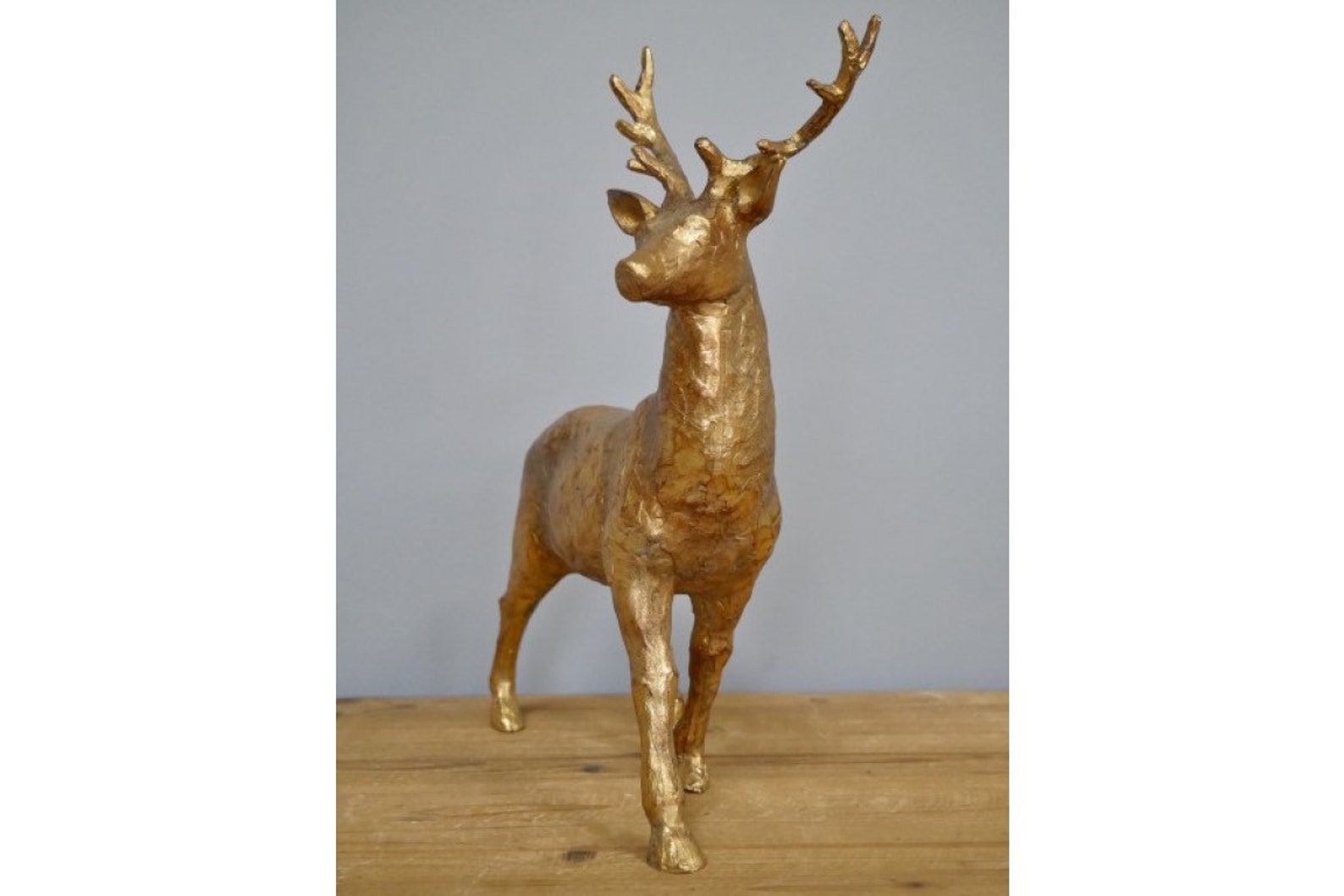 A Magnificent Gold Standing Stag Ornament Etsy UK