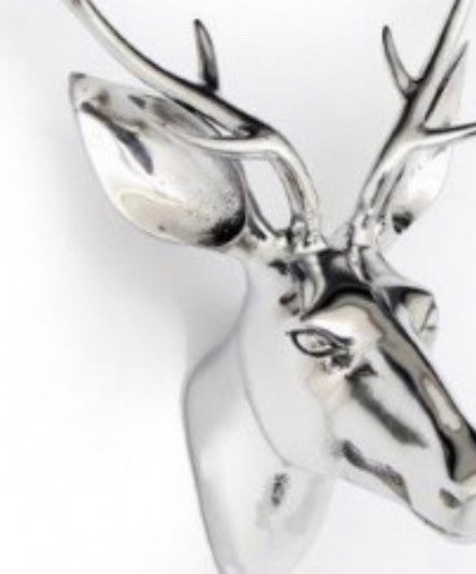 A beautiful very large silver stags head wall mounted metal Etsy