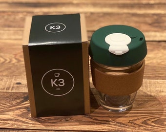 Reusable Cup | K3 Coffee Mug | Glass & Cork | Eco-Friendly
