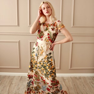 Gown, Embroidery, timeless dress