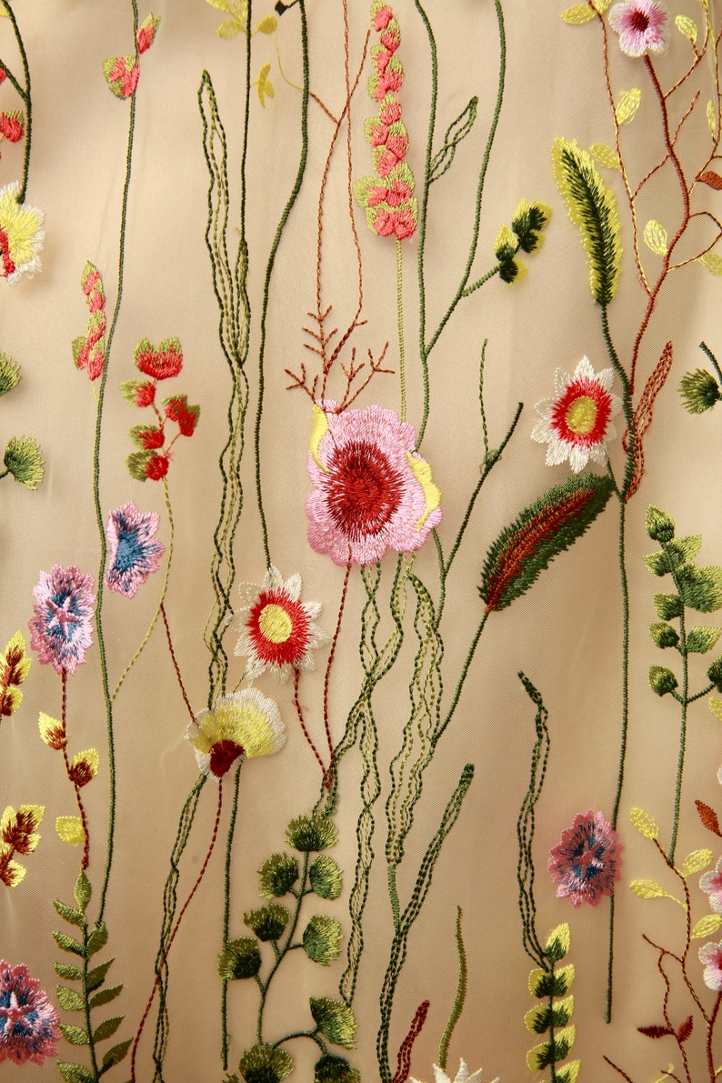 Long Sleeve Embroidered, floral Dress image 4