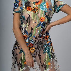 embroidery dress, dress, dresses, occasion dress designer dress, handmade dress, image 2