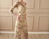 boho white dress long sleeve Two-Piece Bohemian Wedding Dress with Long Sleeve Lace Top High-Low Sh –  Viniodress