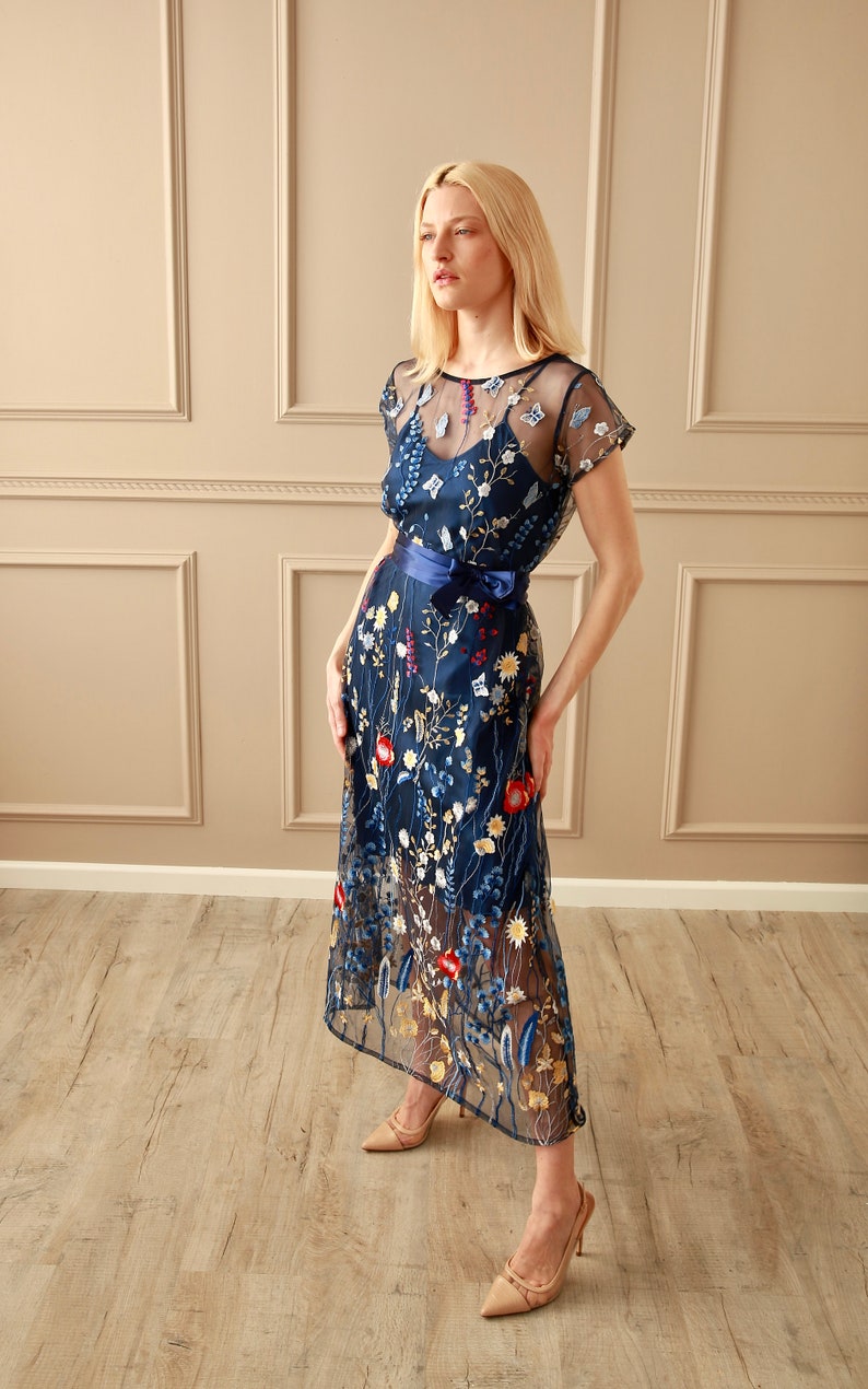 Blue Embroidery Dress image 1