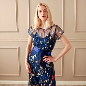 Blue Embroidery Dress image 2