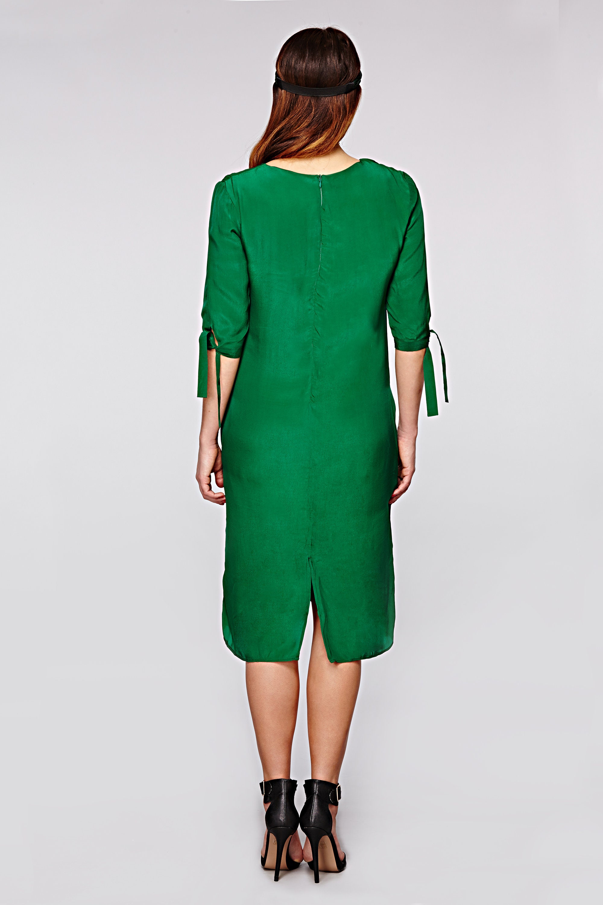 SILK GREEN DRESS Occasion Dress Mid Length Dress. Etsy UK