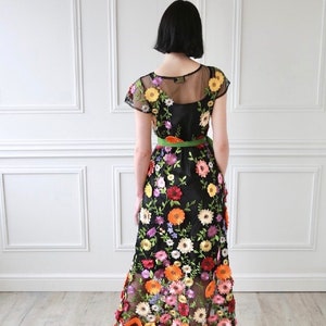 black colourful embroidered dress image 2