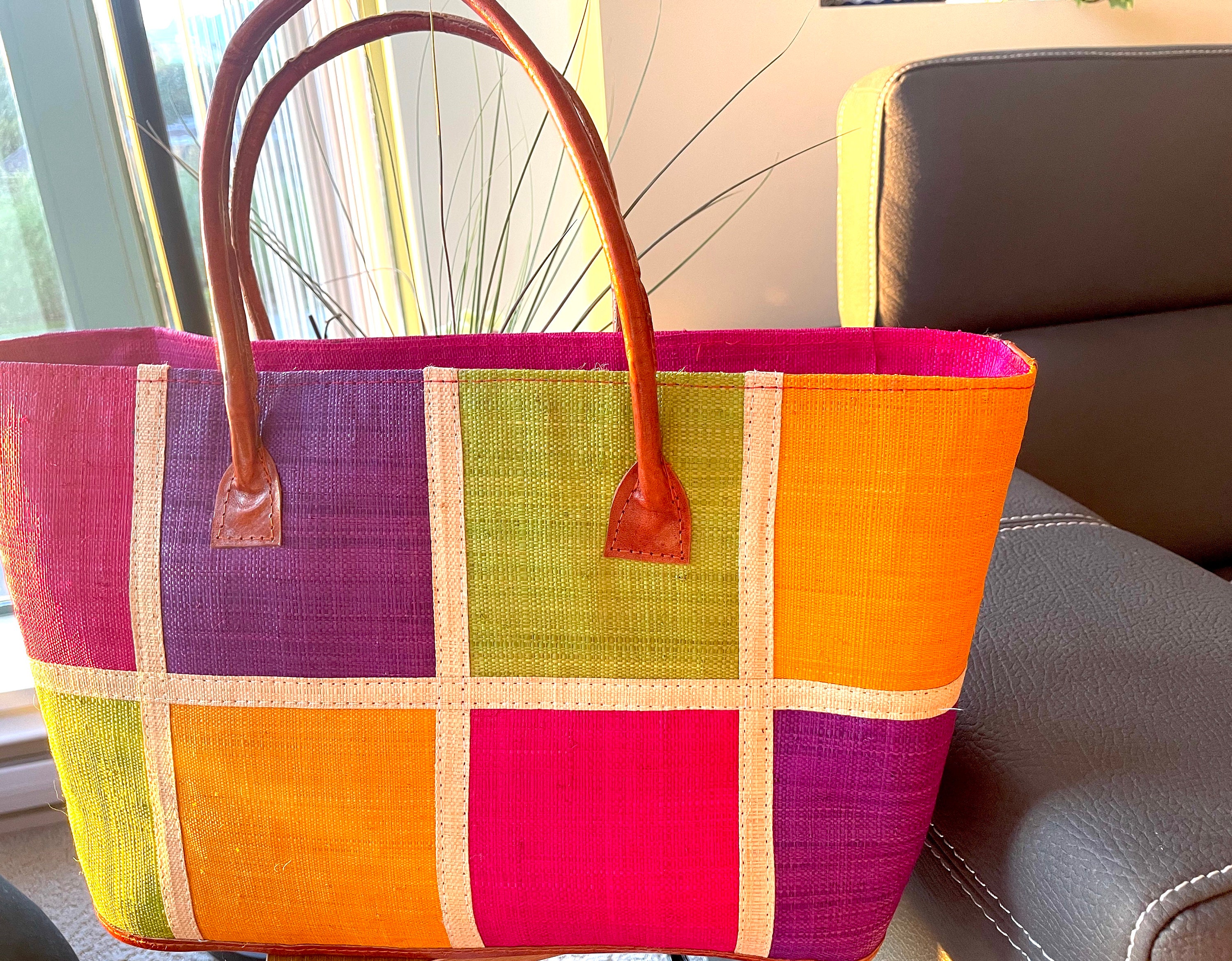 Trendy Malagasy Raffia Basket Naturally Handmade ZURI Etsy UK