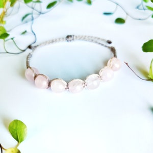 Rose Quartz Macrame Crystal Bracelet