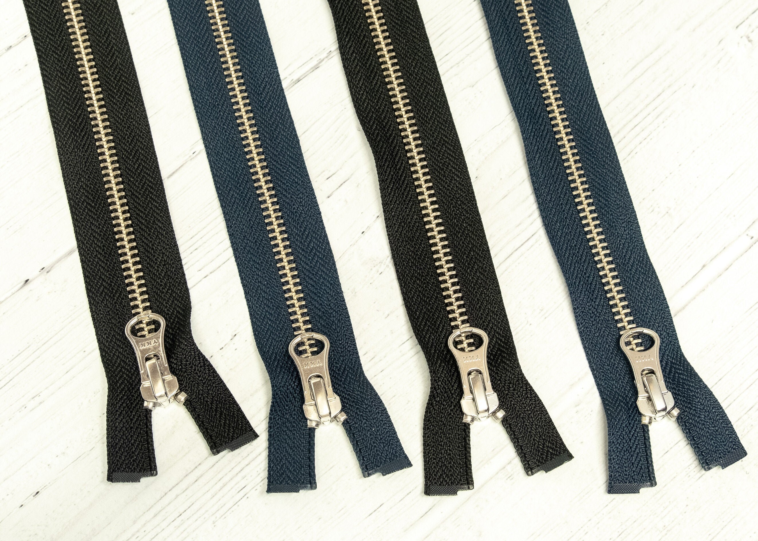 YKK Open End Silver Metal Zipper With Rounded Pull Tab No5 Etsy UK