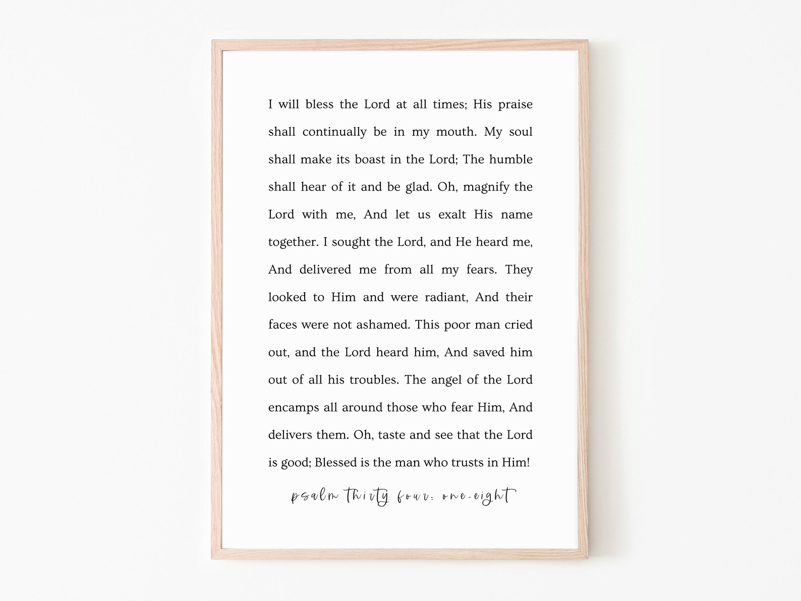 Psalm 34:1-8 Printable Wall Art Bible Verse Posters | Etsy