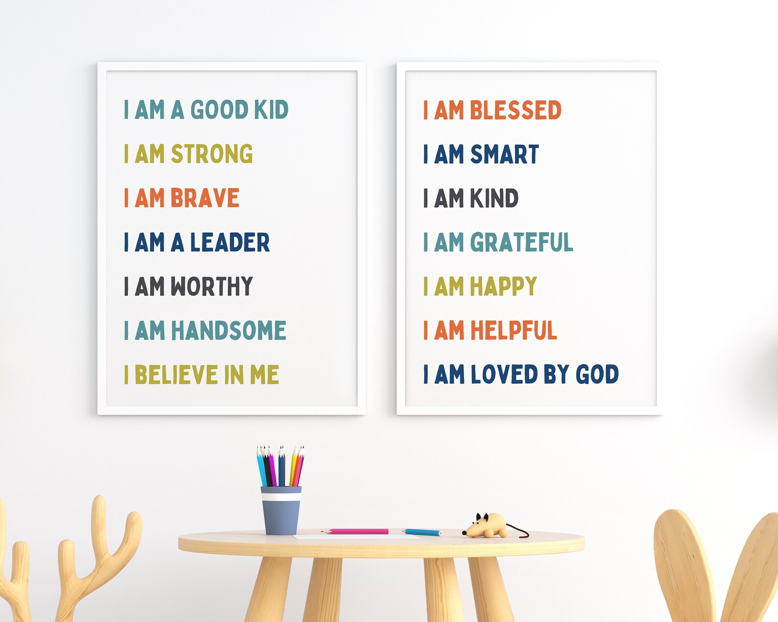 Set of 2 Printable I Am Kid Prints Playroom Wall Art Kids | Etsy