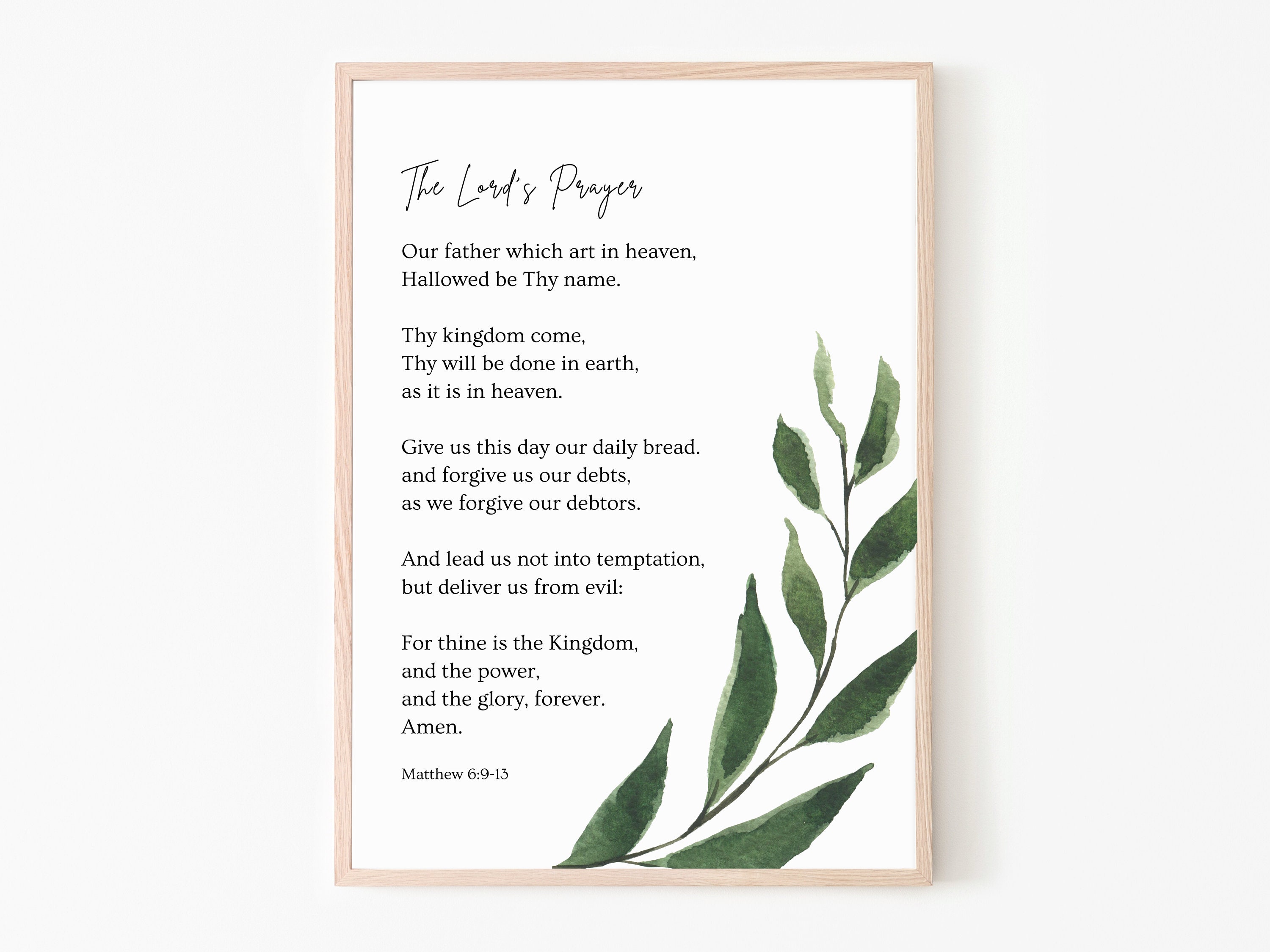 Das Gebet des Herrn Druck Matthäus 6:9-13 Aquarell Bibel | Etsy