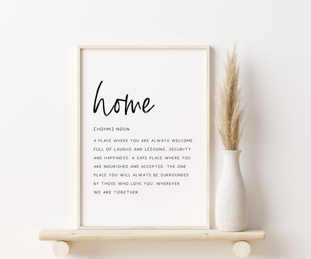 Home Definition Print, Home Printable Art, Prints for the Living Room