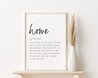 Home Definition Print, Home Printable Art, Prints for the Living Room, Entryway Wall Art