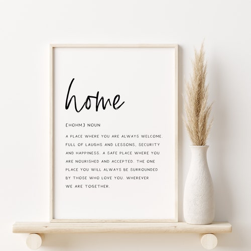 Home Definition Print Home Printable Art Prints for the Etsy