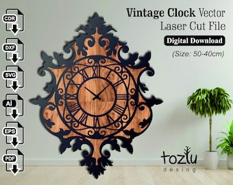 Vintage Uhr Laser Cut File