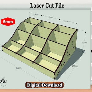 Wooden Organizer Laser Cut desktop organizer vector file svg dxf cdr ai pdf eps
