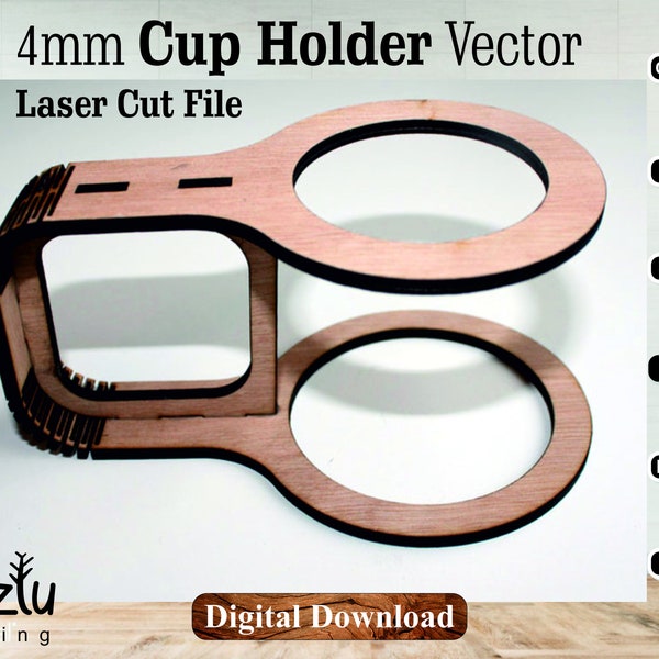 4mm Mdf Cup Halter Laser geschnitten Vektor-Datei