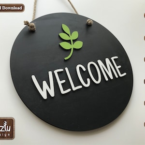 Laser Cut Wooden Home Welcome Leaf, Home Sweet Home Glowforge Svg Dxf Pdf Ai Cdr Vector File Digital INSTANT DOWNLOAD